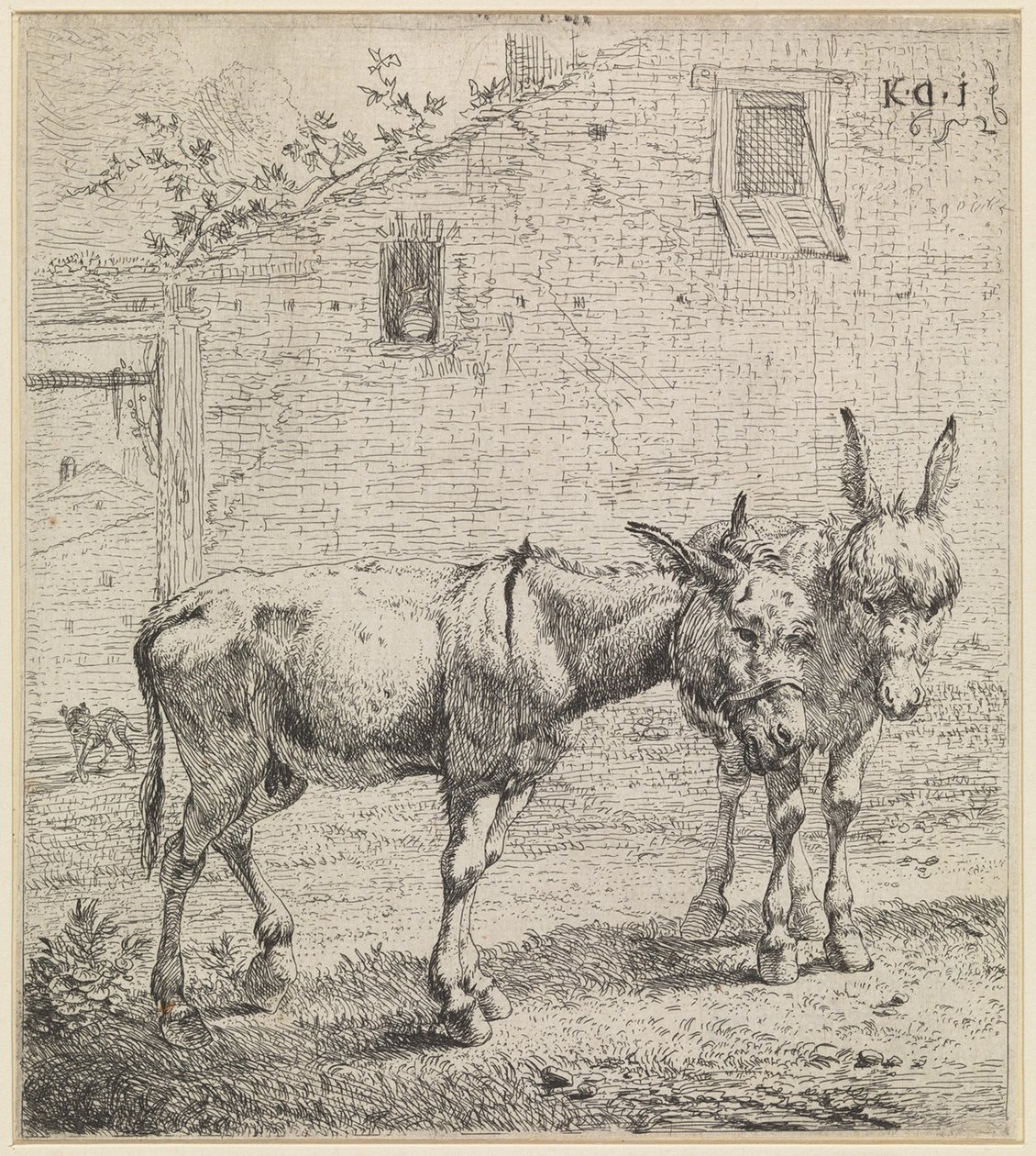 Dwa osły autorstwa Karel Dujardin