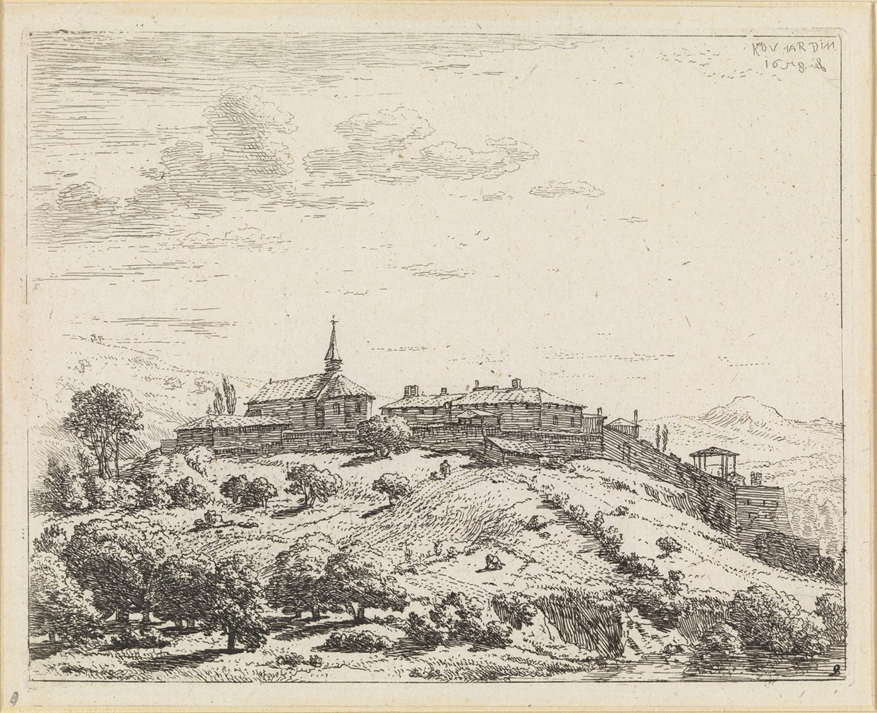 Wieś na wzgórzu autorstwa Karel Dujardin