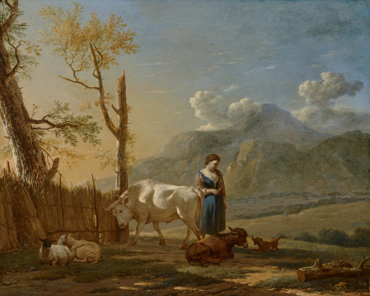 Pejzaż z pasterką autorstwa Karel Dujardin