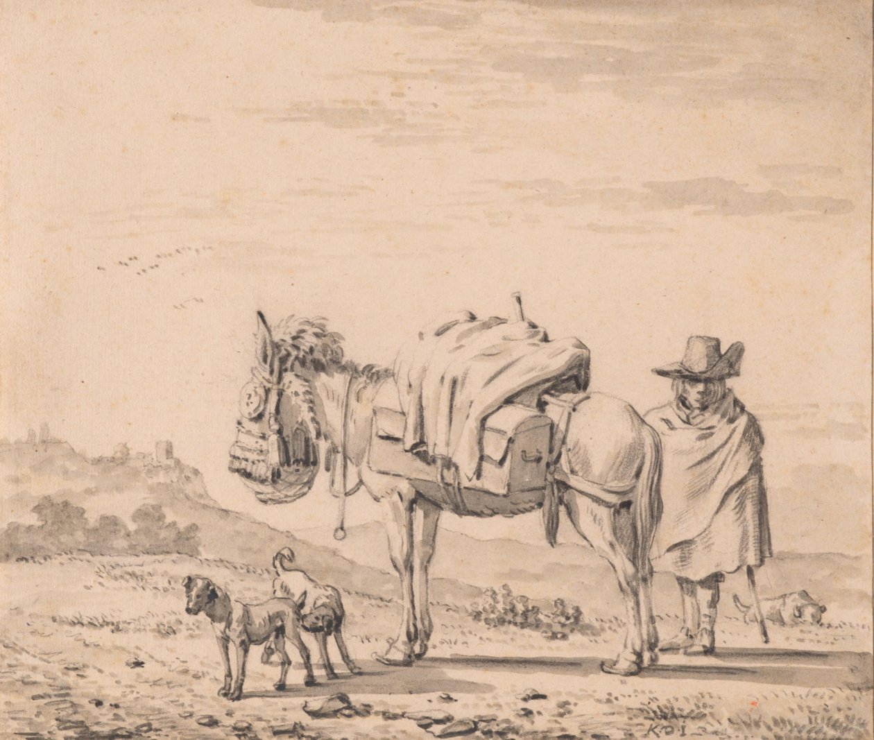 Mężczyzna z mułem autorstwa Karel Dujardin