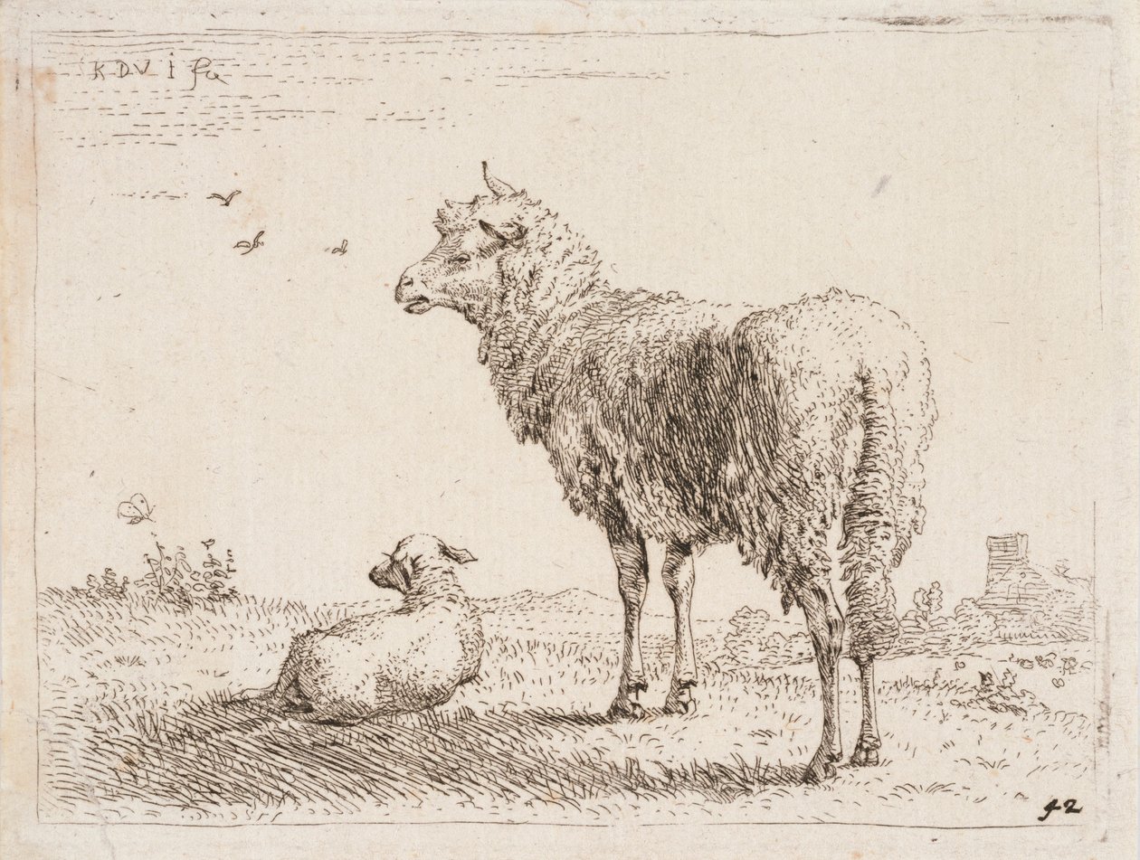 Owca z jagnięciem autorstwa Karel Dujardin