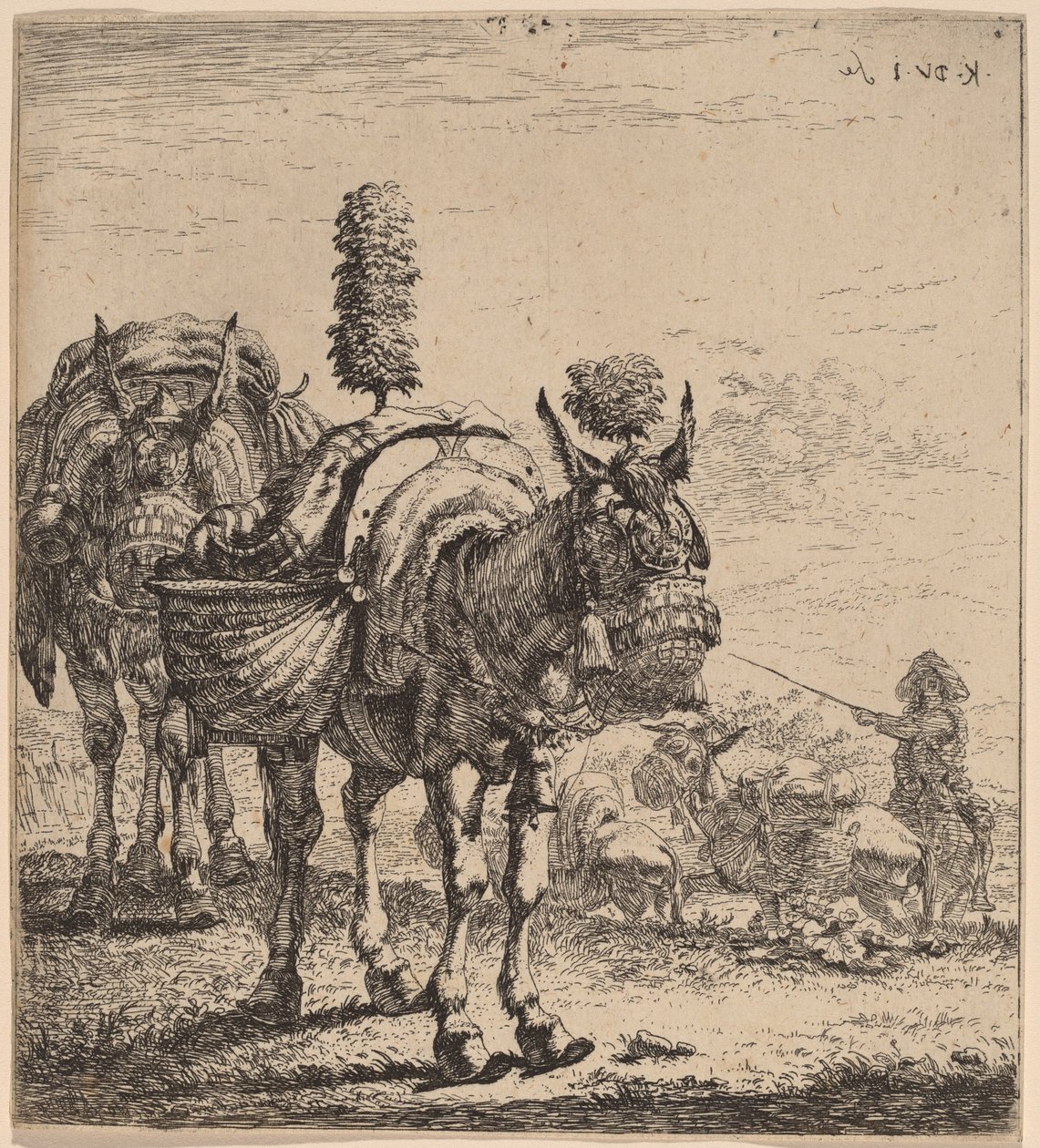 Dwa muły autorstwa Karel Dujardin
