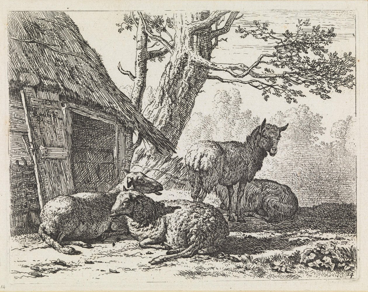 Cztery owce autorstwa Karel Dujardin