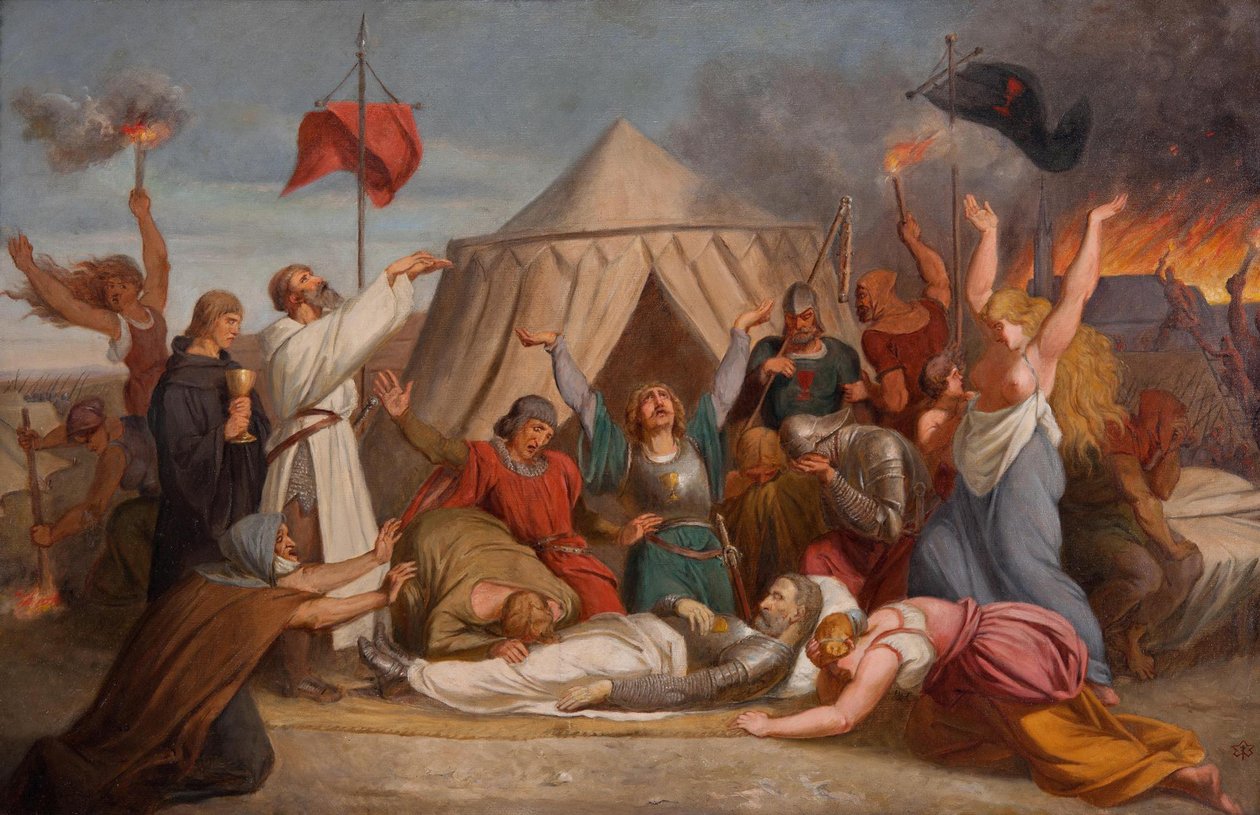 Śmierć Jana Zizka, c. 1850 autorstwa Karel Javurek