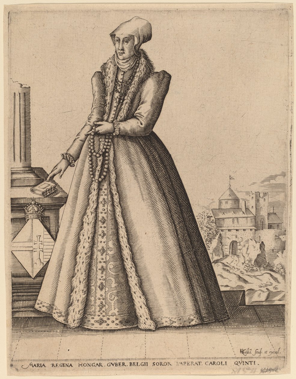 Maryja Królowa Węgier autorstwa Karel van Sichem after Christoffel