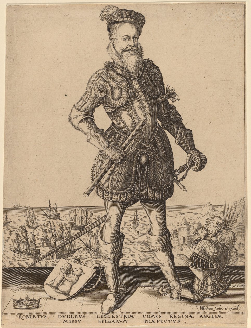 Robert Dudley, hrabia Leicester autorstwa Karel van Sichem after Christoffel