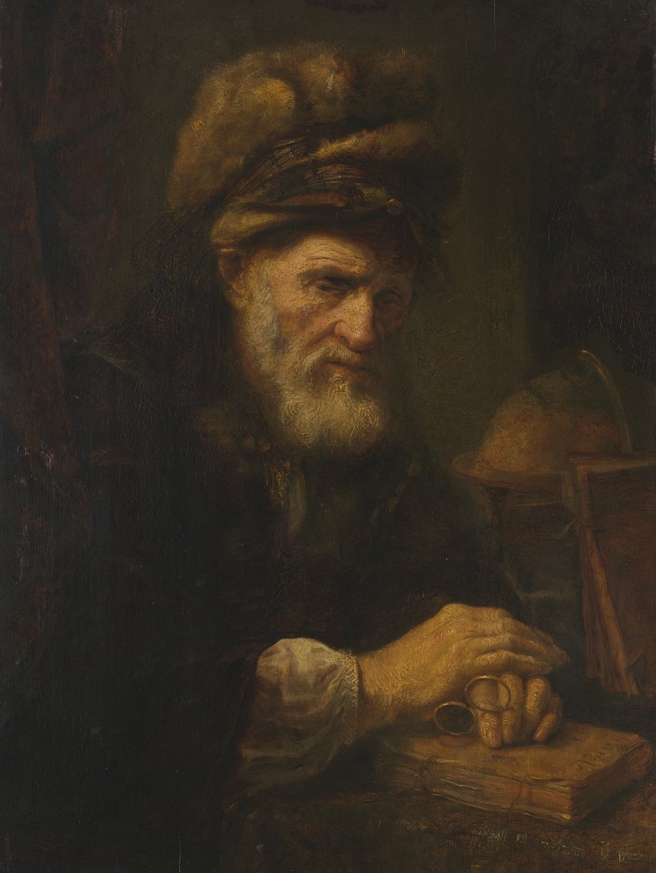 Stary człowiek w futrzanej czapce, 1650-60 autorstwa Karel van der Pluym