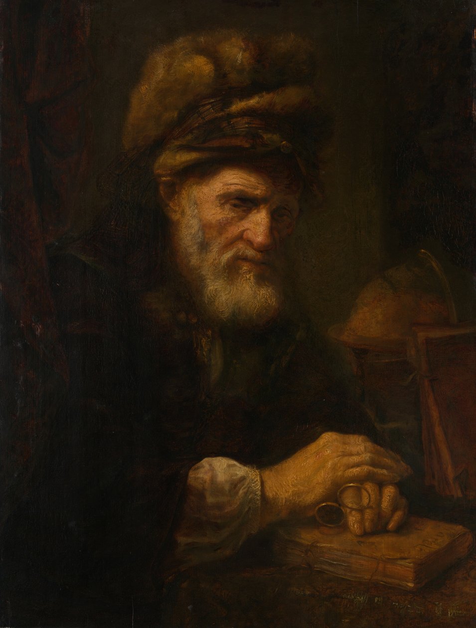 Stary człowiek w futrzanej czapce, 165060. autorstwa Karel van der Pluym