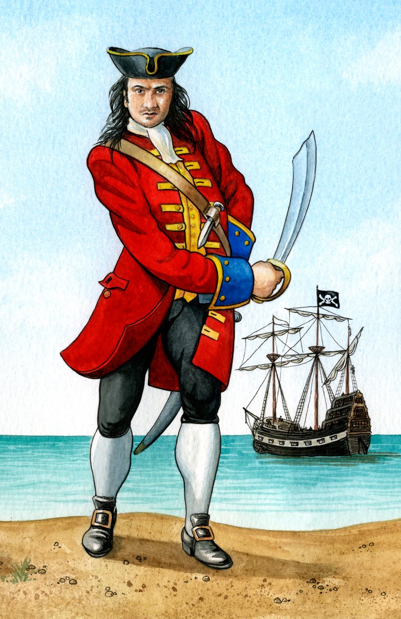 John Calico Jack Rackham, 1680-1720, angielski kapitan piratów. autorstwa Karen Humpage