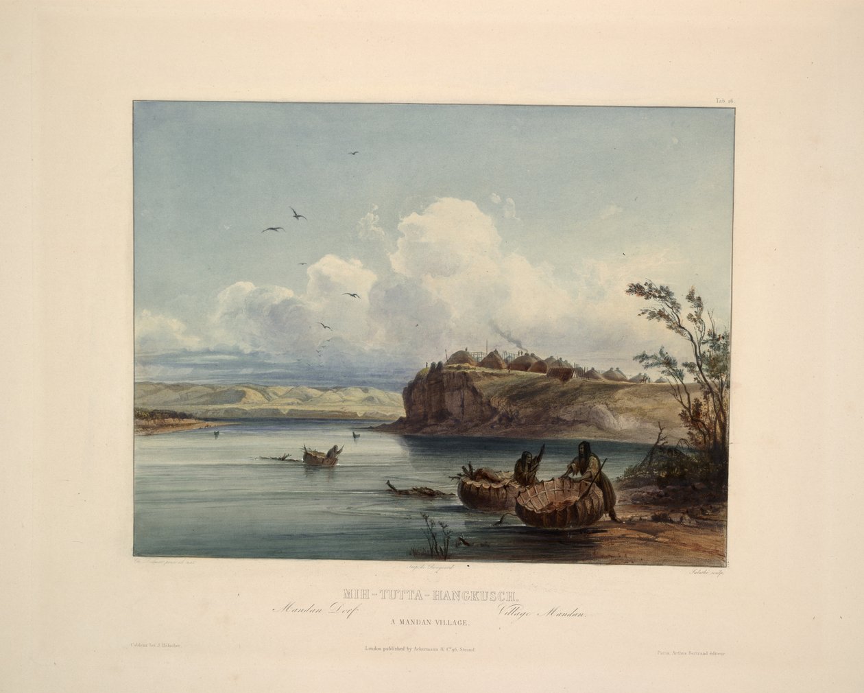 Wioska Mandan autorstwa Karl Bodmer