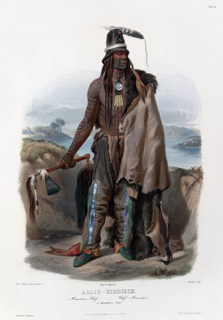 Szef Minatarre autorstwa Karl Bodmer