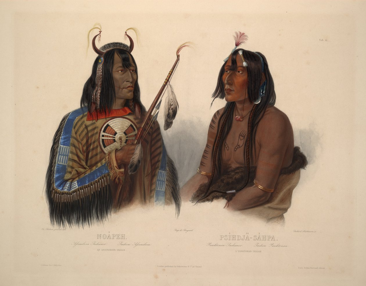 Indianin z Assiniboin i Indianin z Yankton autorstwa Karl Bodmer