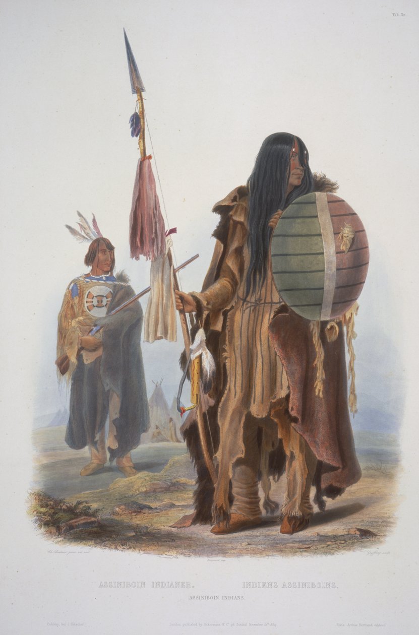 Indianie Assiniboin autorstwa Karl Bodmer