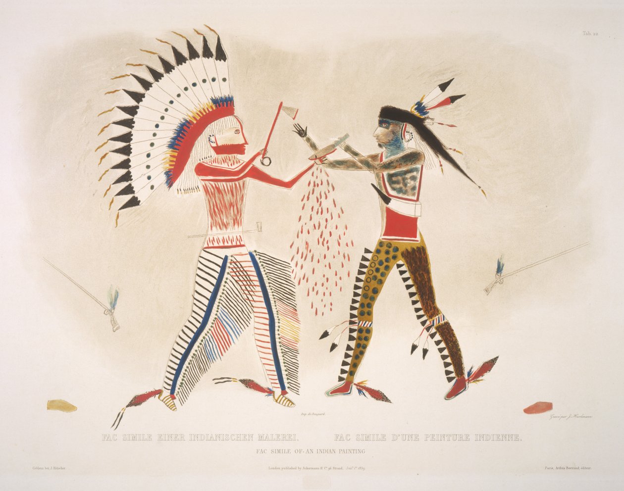 Faksymile indyjskiego malarstwa autorstwa Karl Bodmer