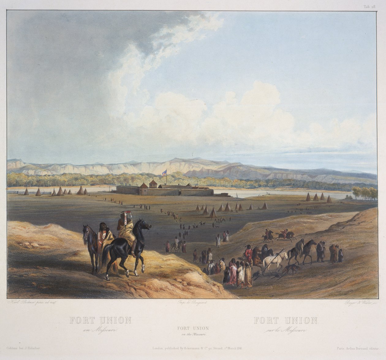 Fort Union na Missouri autorstwa Karl Bodmer