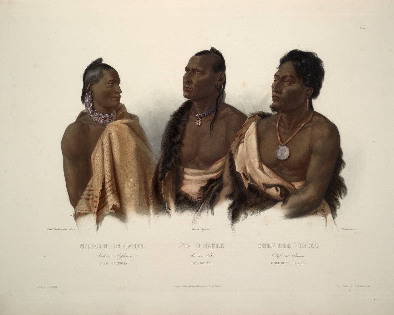 Indianin z Missouri Indianin Oto i wódz Puncas autorstwa Karl Bodmer
