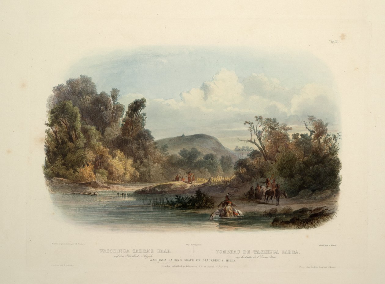 Grób Washingi Saby na wzgórzu Blackbirds autorstwa Karl Bodmer