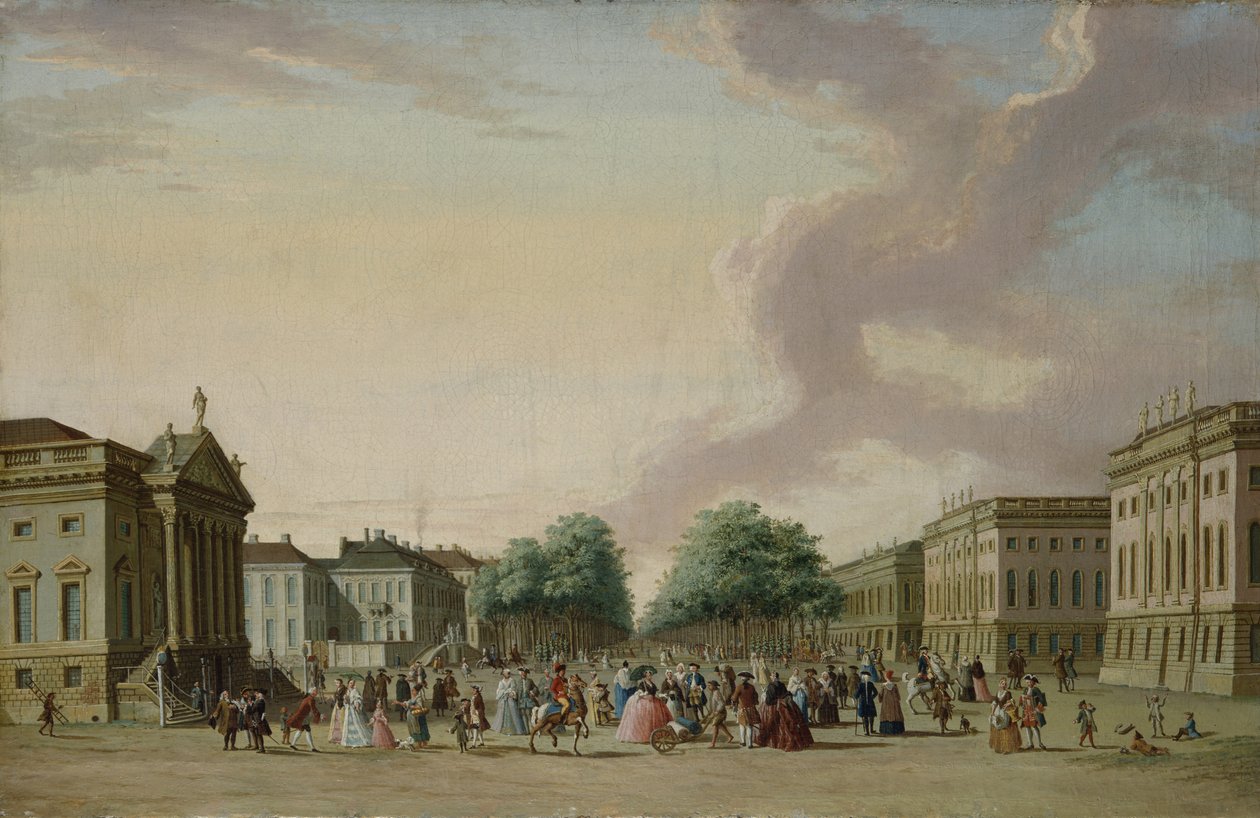 Unter den Linden, Berlin, 1770 autorstwa Karl Friedrich Fechhelm