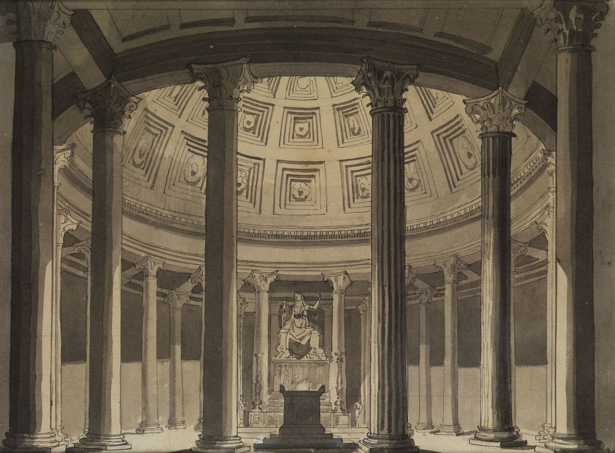 Scenografia do Świątyni Westy autorstwa Karl Friedrich Schinkel