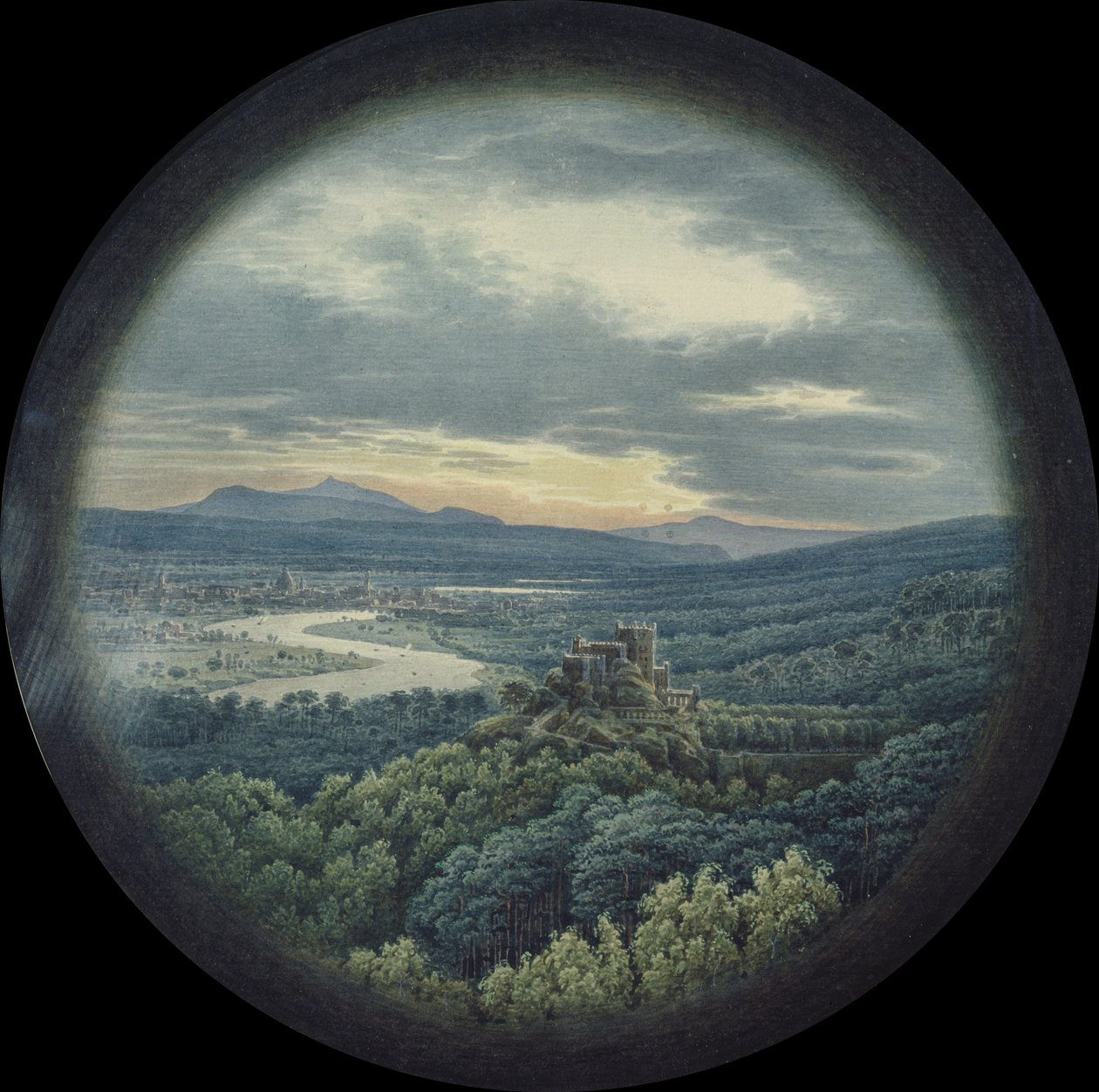 Widok na Drezno (wc i kolor nadwozia na papierze) autorstwa Karl Friedrich Schinkel
