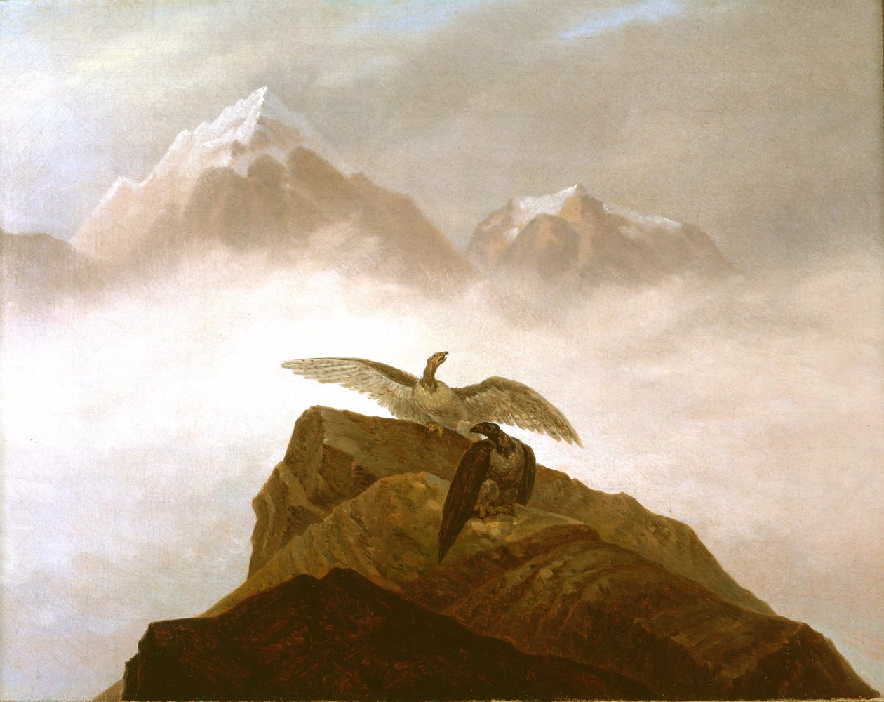 Orły lądują na alpejskim szczycie autorstwa Karl Gustav Carus