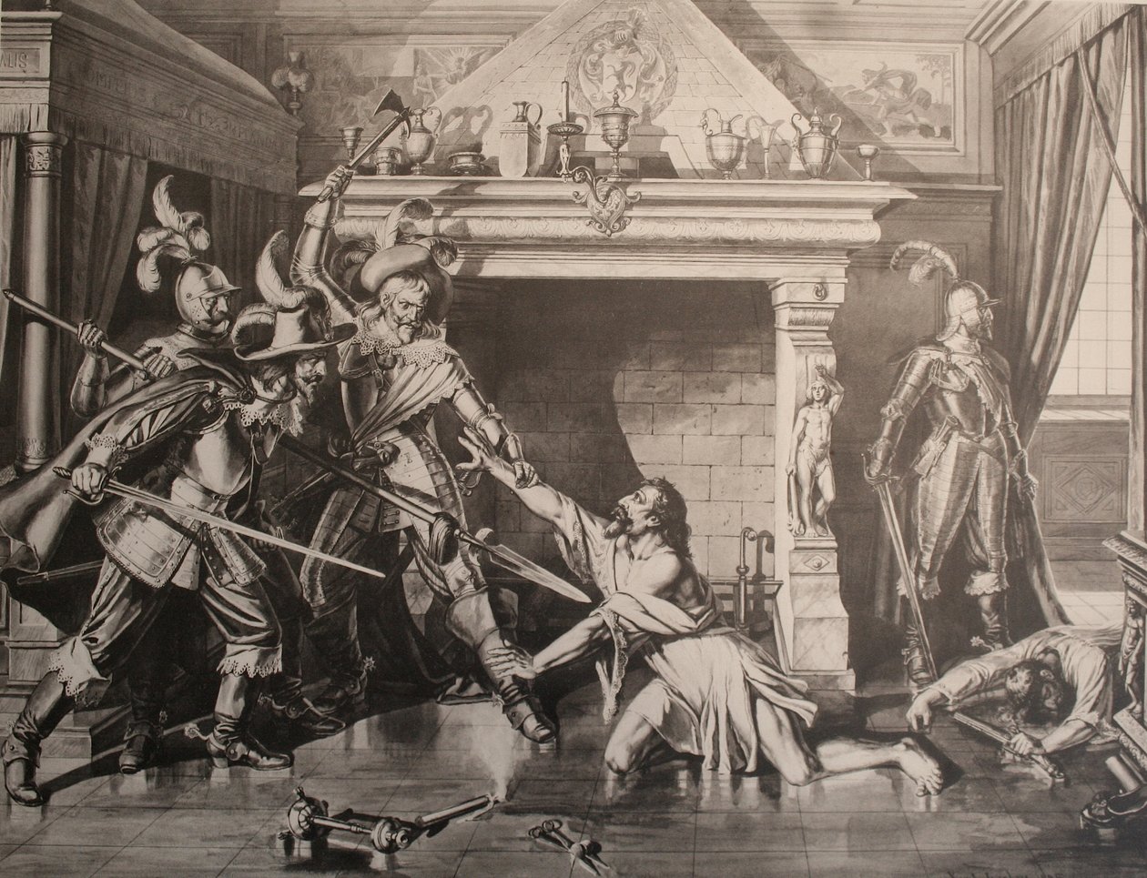 Zabójstwo Pompejusza Planta autorstwa Karl Jauslin