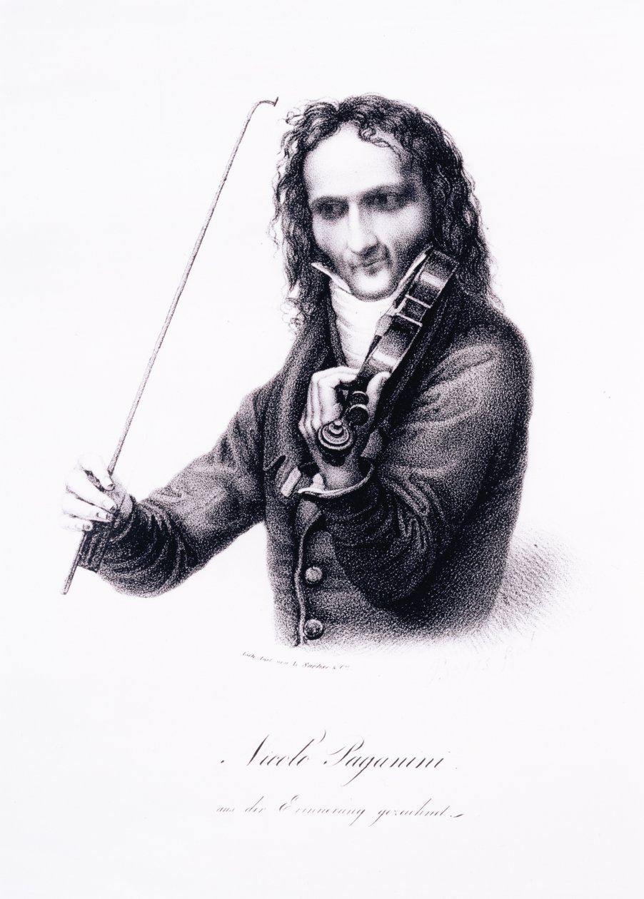 Portret Niccolo Paganiniego, włoskiego skrzypka autorstwa Karl Joseph Begas