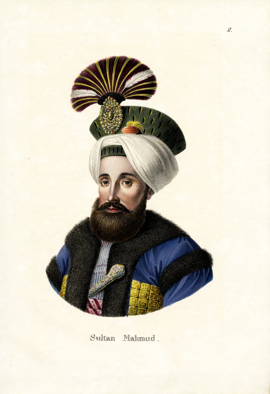 Sułtan Mahmud E. (1784-1839), 1824 autorstwa Karl Joseph Brodtmann
