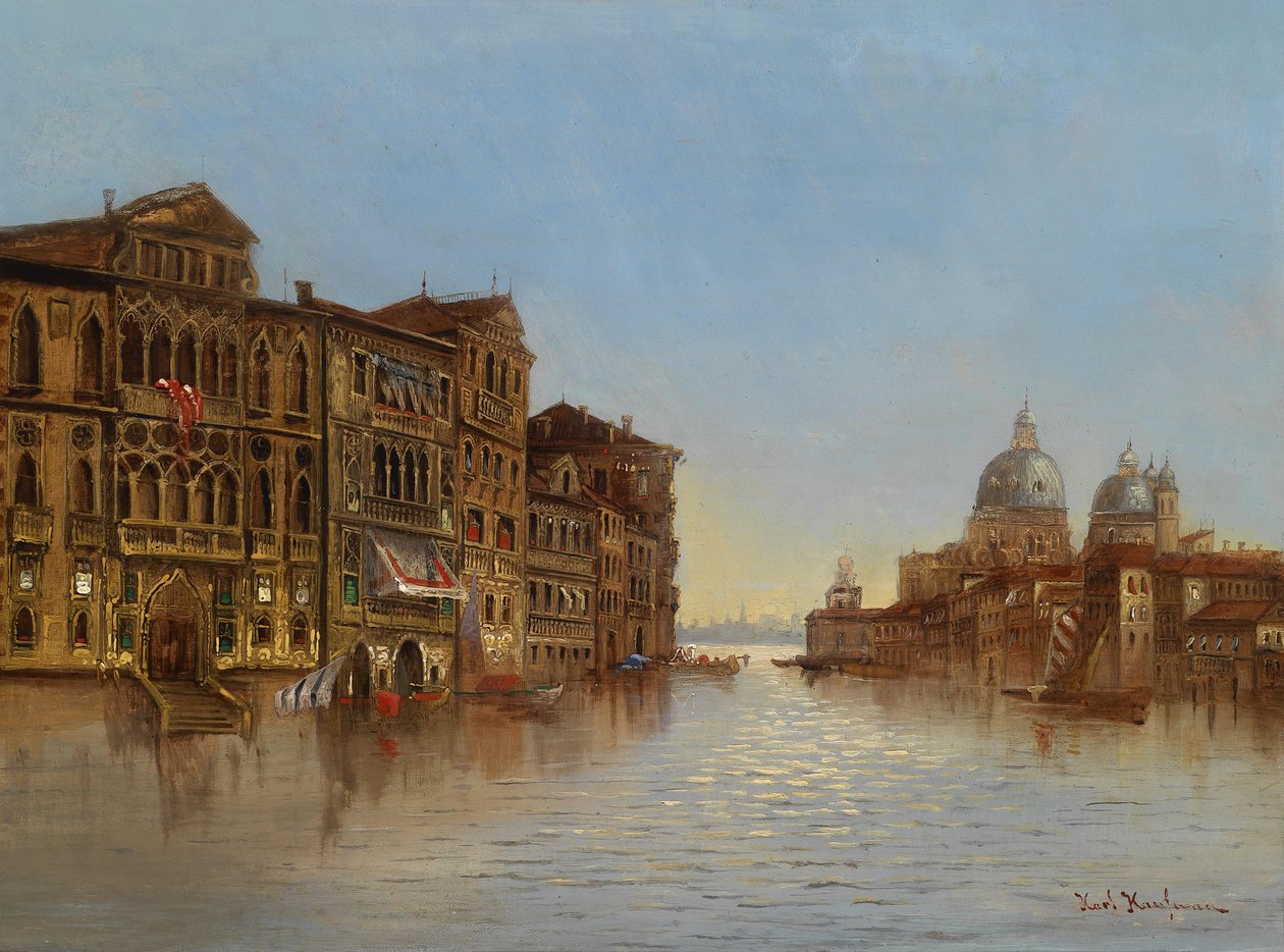 Motyw z Wenecji z widokiem na Santa Maria della Salute autorstwa Karl Kaufmann