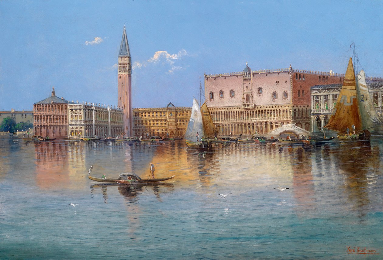 Mecz z Wenecji, Acqua Alta na Piazza San Marco autorstwa Karl Kaufmann