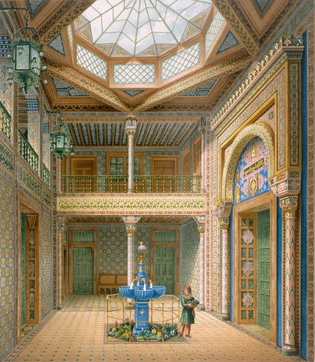 Sufit w stylu kopuły, projekt holu wejściowego do Wilhelma, 1837 autorstwa Karl Ludwig Wilhelm Zanth