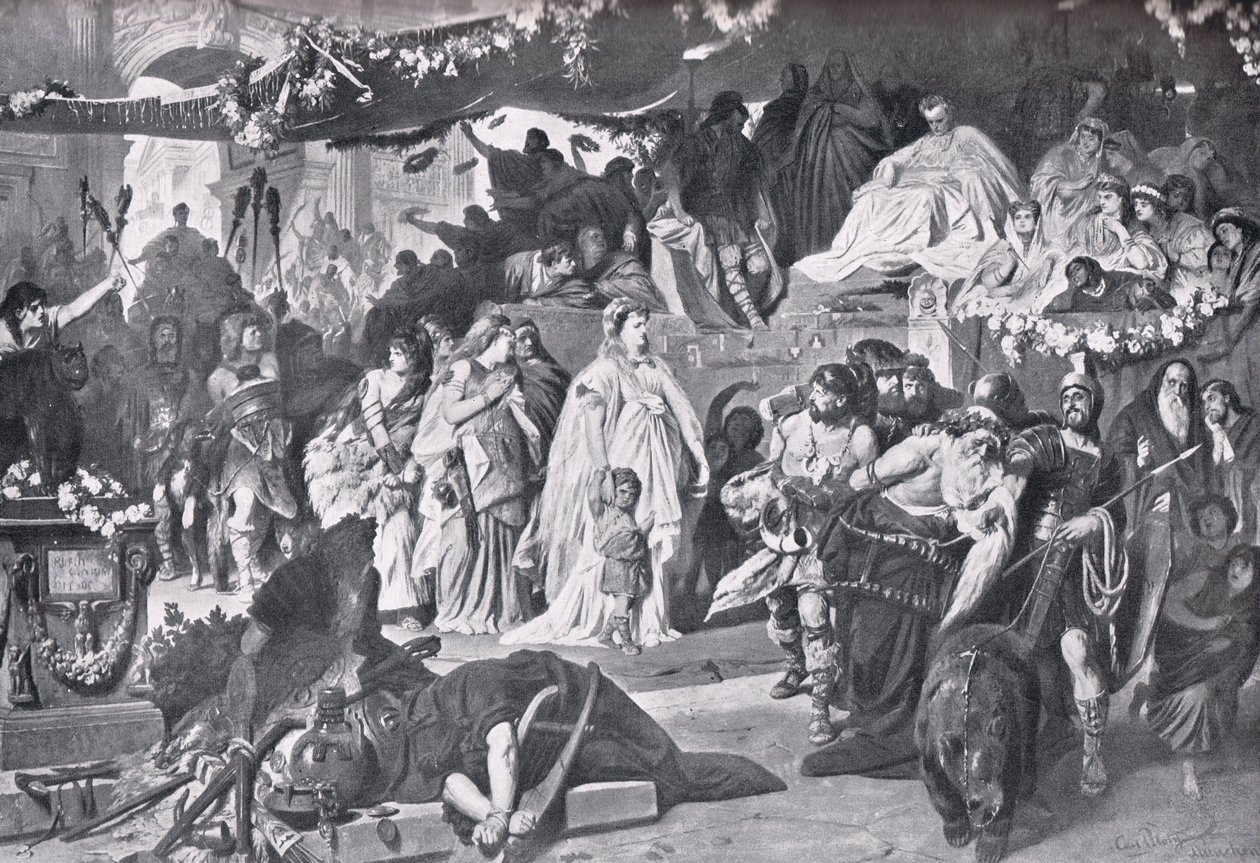 Thusnelda podczas triumfu Germanika autorstwa Karl Theodor von Piloty