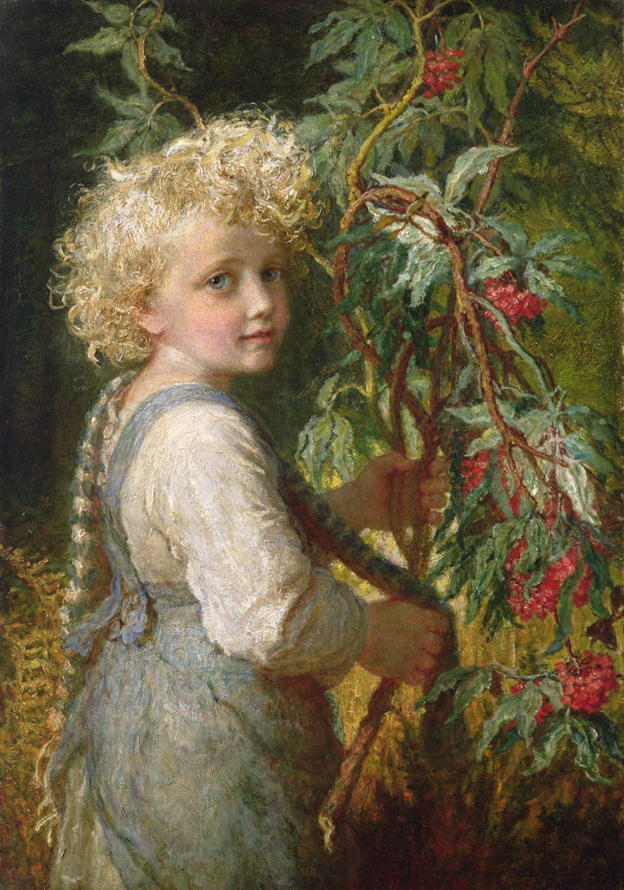 Zbieranie czerwonych jagód autorstwa Karl Wilhelm Friedrich Bauerle