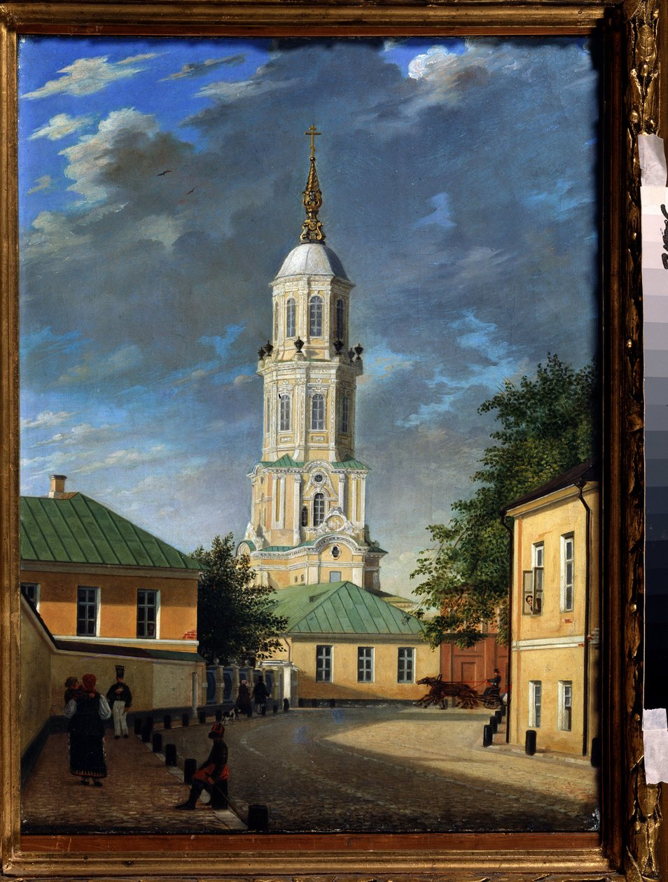 Krivokolenny pereulok a Moscou (Krivokolenny pereulok w Moskwie). Peinture de Karl Pietrowicz Bodri (1812-1894). Huile sur toile, 55,3 x 39,7 cm autorstwa Karl Fridrikh Petrovich Bodri