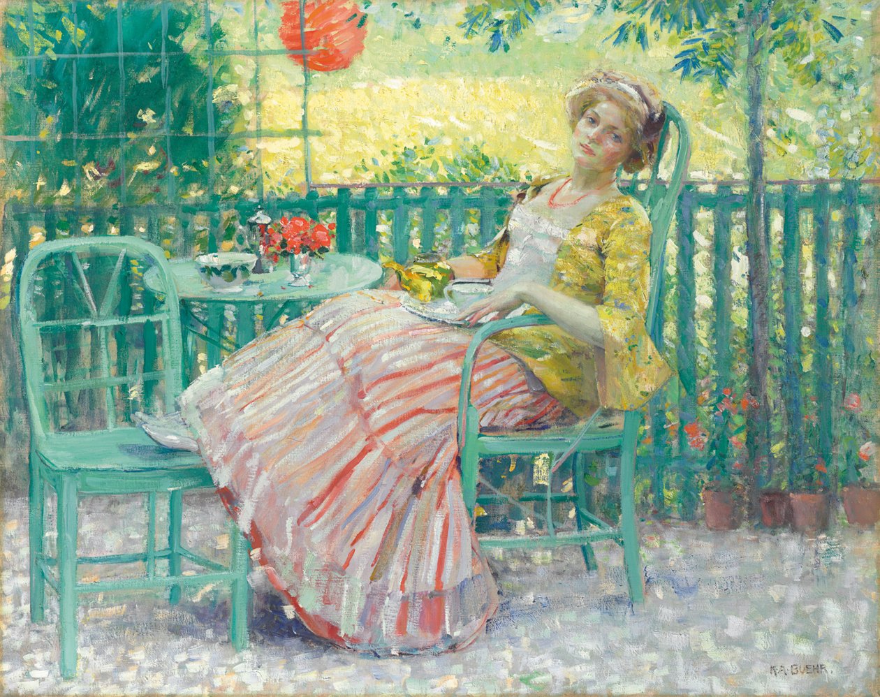 Na tarasie (olej na płótnie) autorstwa Karl Albert Buehr