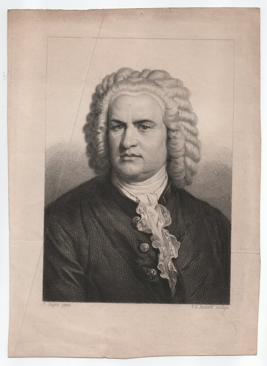 Johann Sebastian Bach (1685-1750) (ok. 1850, rycina) autorstwa Karl & Andorff Friedrich August (1819 1875) Jager