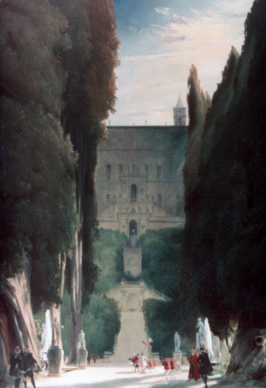 Ogród Villa dEste, 1830 autorstwa Carl Blechen