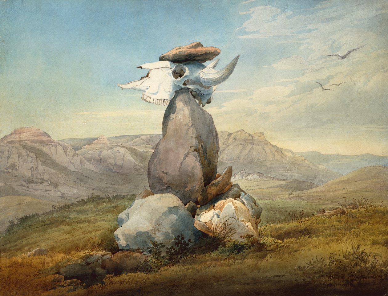 Znak medycyny Assinboin autorstwa Karl Bodmer