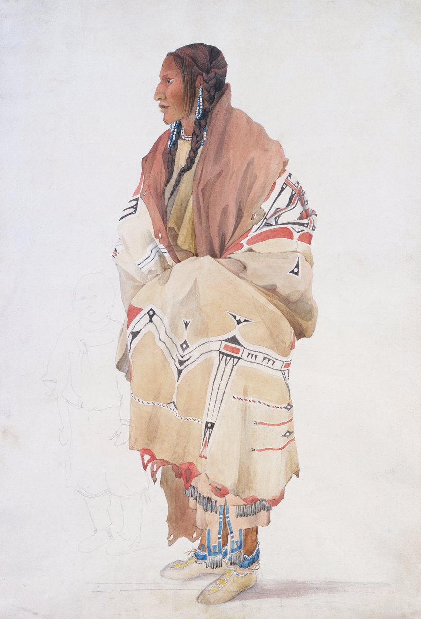 Chan-cha-wi-art-win, Teton do człowieka autorstwa Karl Bodmer