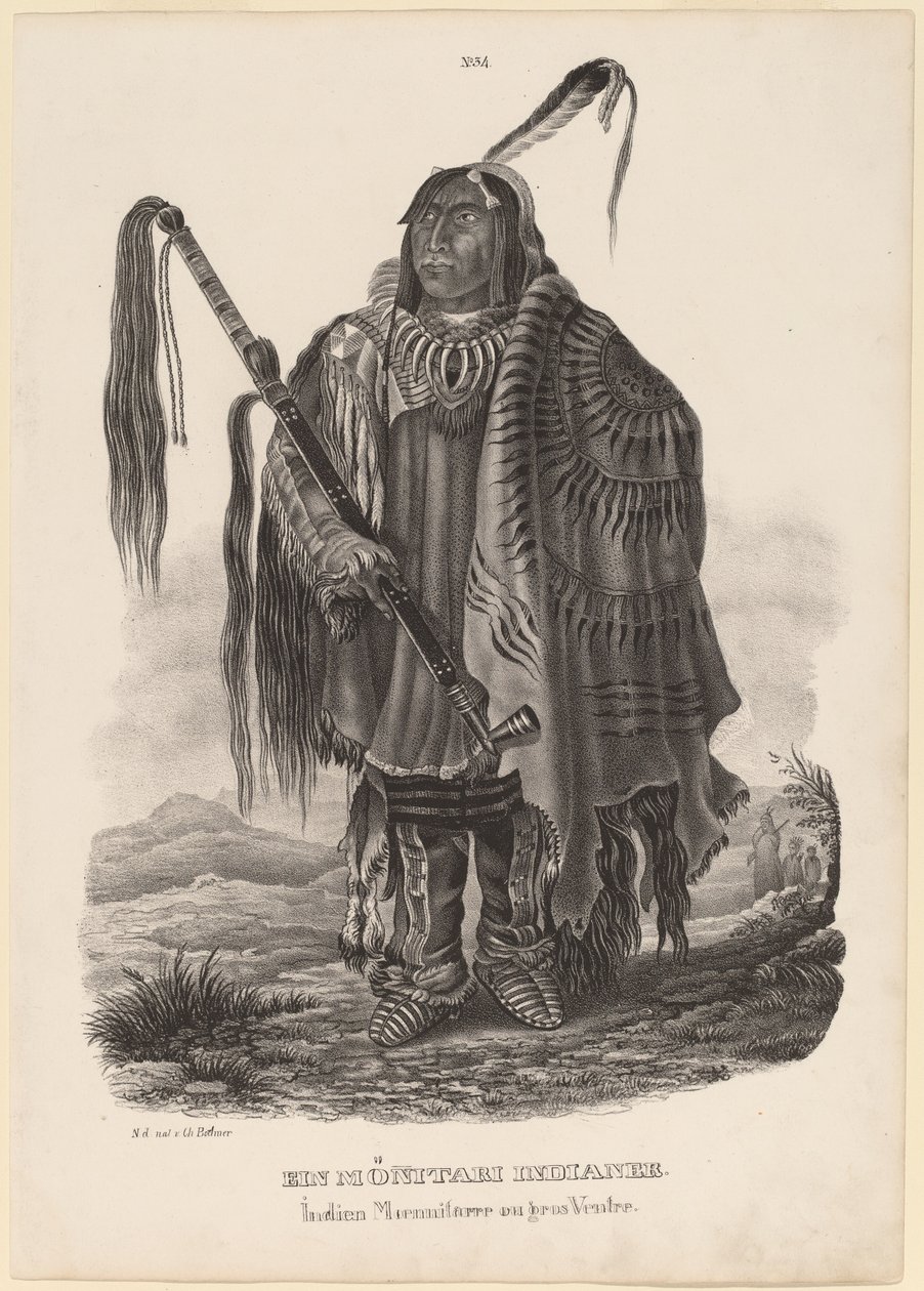 Indianin Monitari autorstwa Karl Bodmer