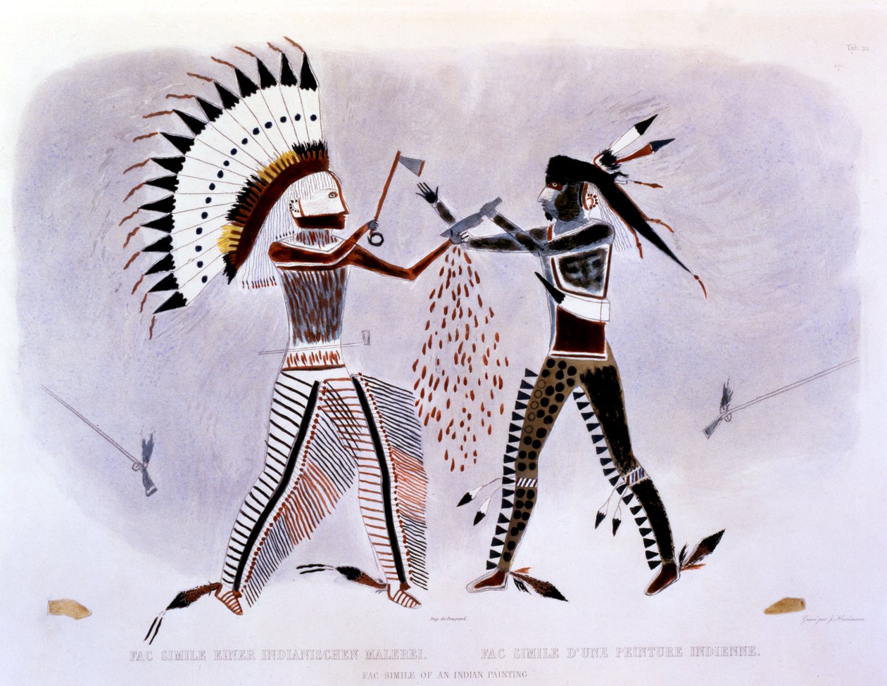 Faksymile obrazu indyjskiego, 1843-44 autorstwa Karl Bodmer