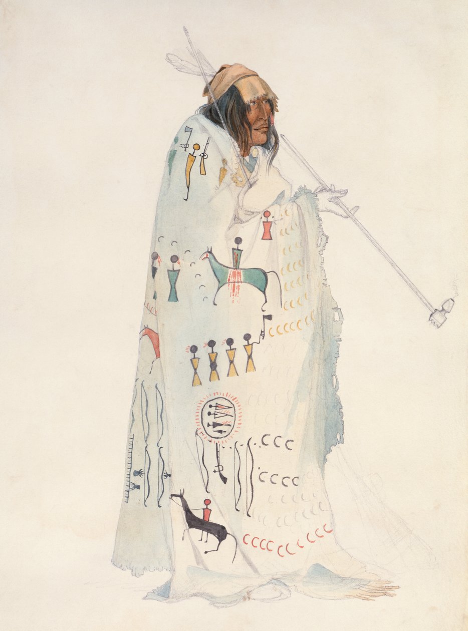 Piegan Blackfeet Man autorstwa Karl Bodmer