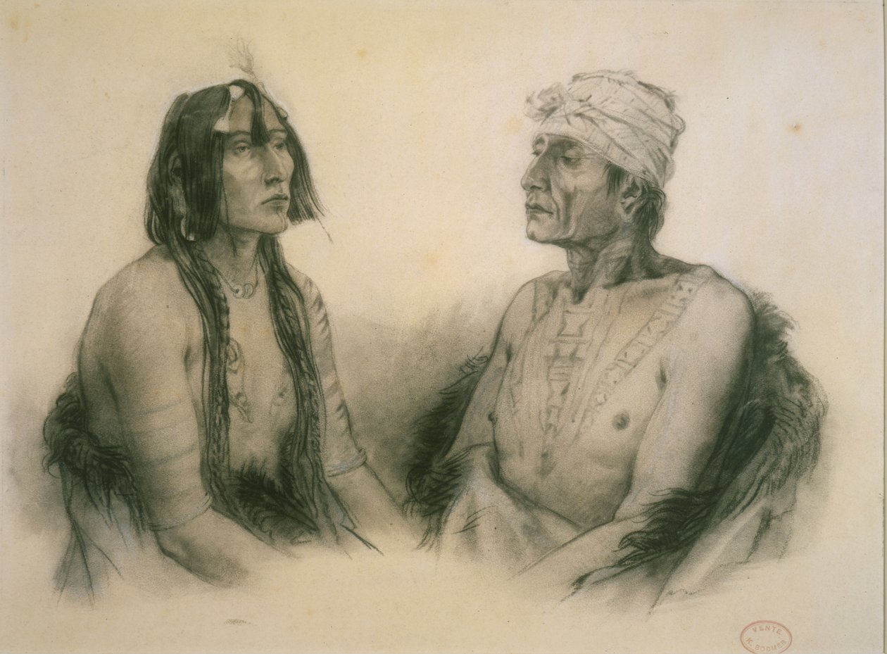 Psihdja-S?hpa i Tuk?n-H?ton, Yankton men autorstwa Karl Bodmer