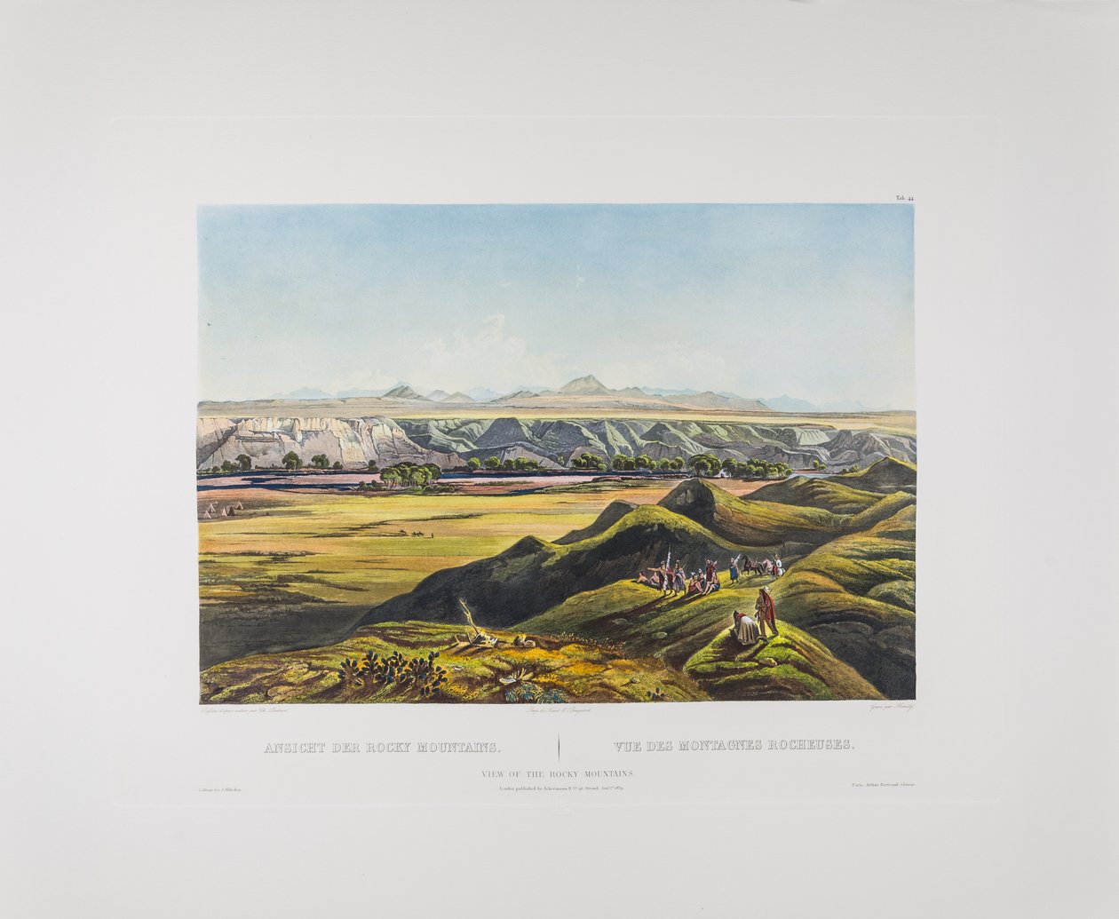 Tableau 44. Widok Gór Skalistych, Ameryka Bodmera, ok. 1836-43 (miedzioryt na papierze) autorstwa Karl Bodmer