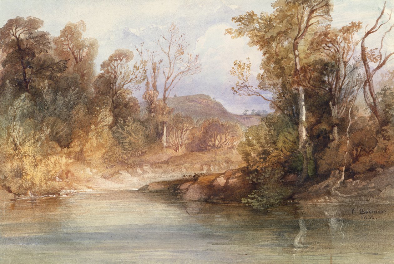 Widok na Missouri, grób kosa autorstwa Karl Bodmer