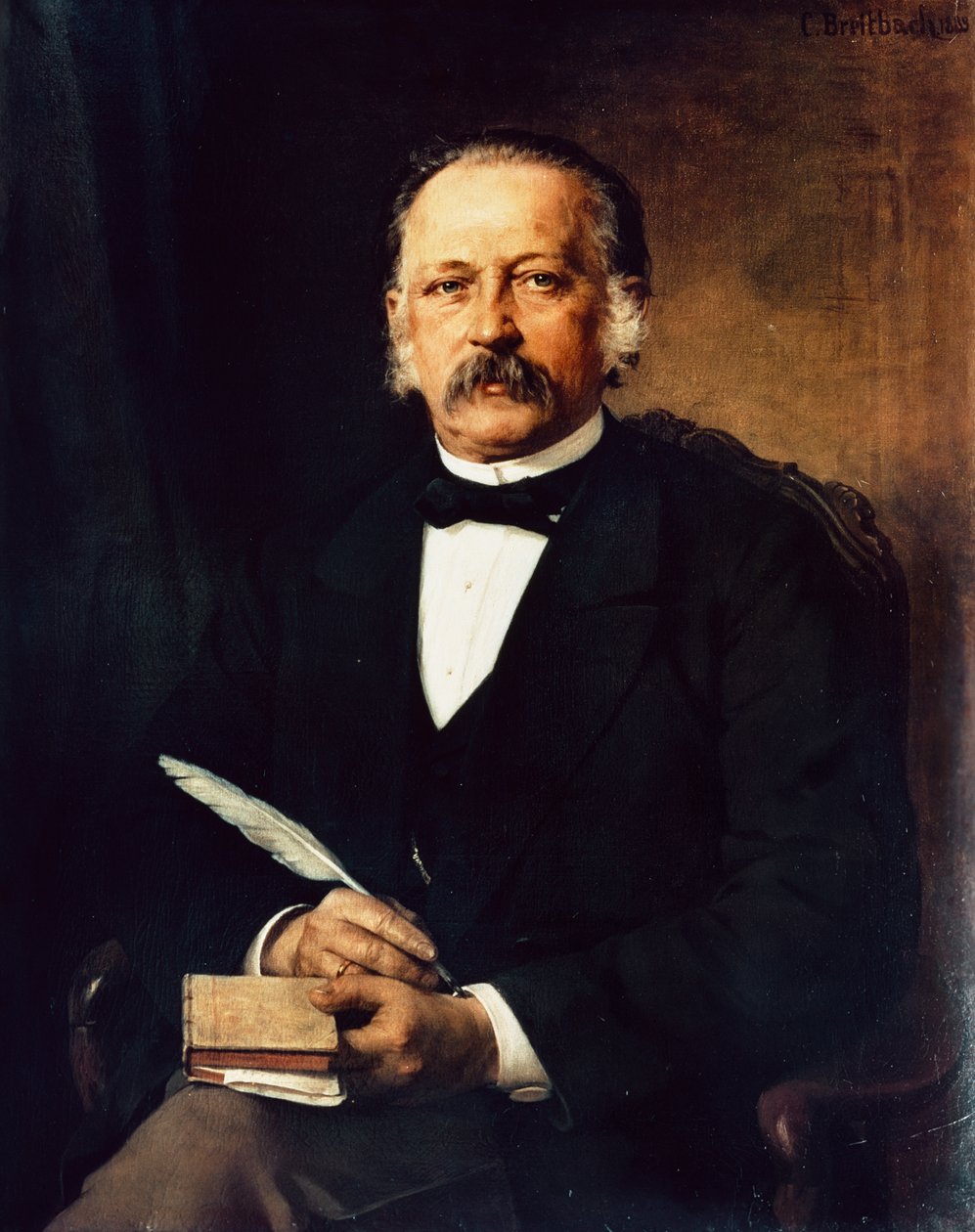 Portret Heinricha Theodora Fontane, niemieckiego poety i pisarza autorstwa Karl Breitbach