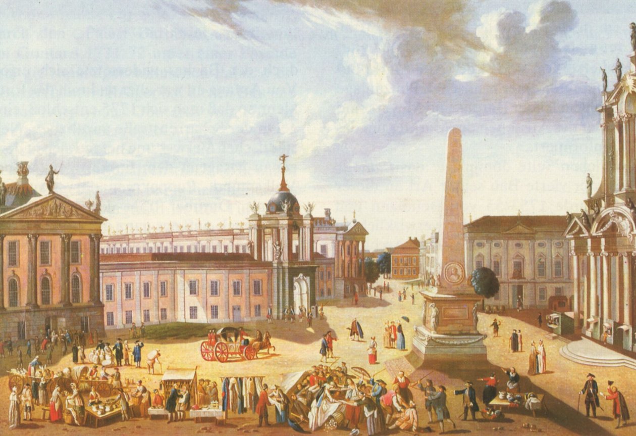 Stary Rynek w Poczdamie z Pałacem Miejskim (z widokiem na Schlossstrasse) autorstwa Karl Christian Wilhelm Baron
