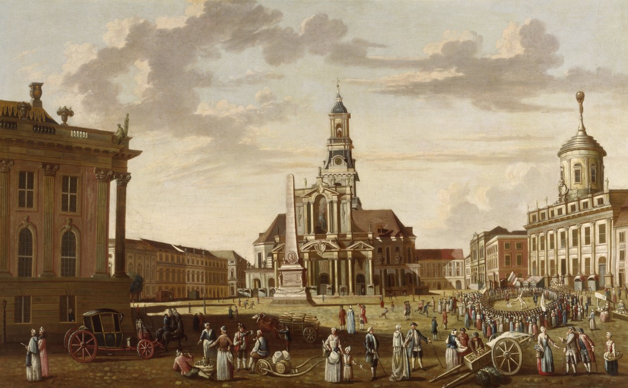 Stary rynek Poczdamu i kościół św. Mikołaja| autorstwa Karl Christian Wilhelm Baron