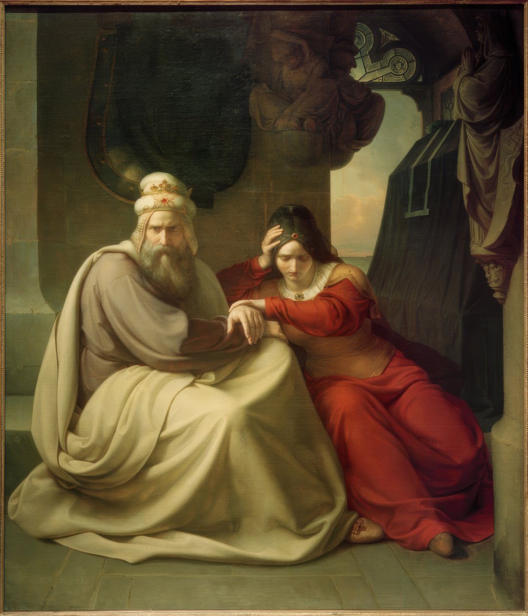 K.F.Lessing, Żałobna para królewska autorstwa Carl Friedrich Lessing