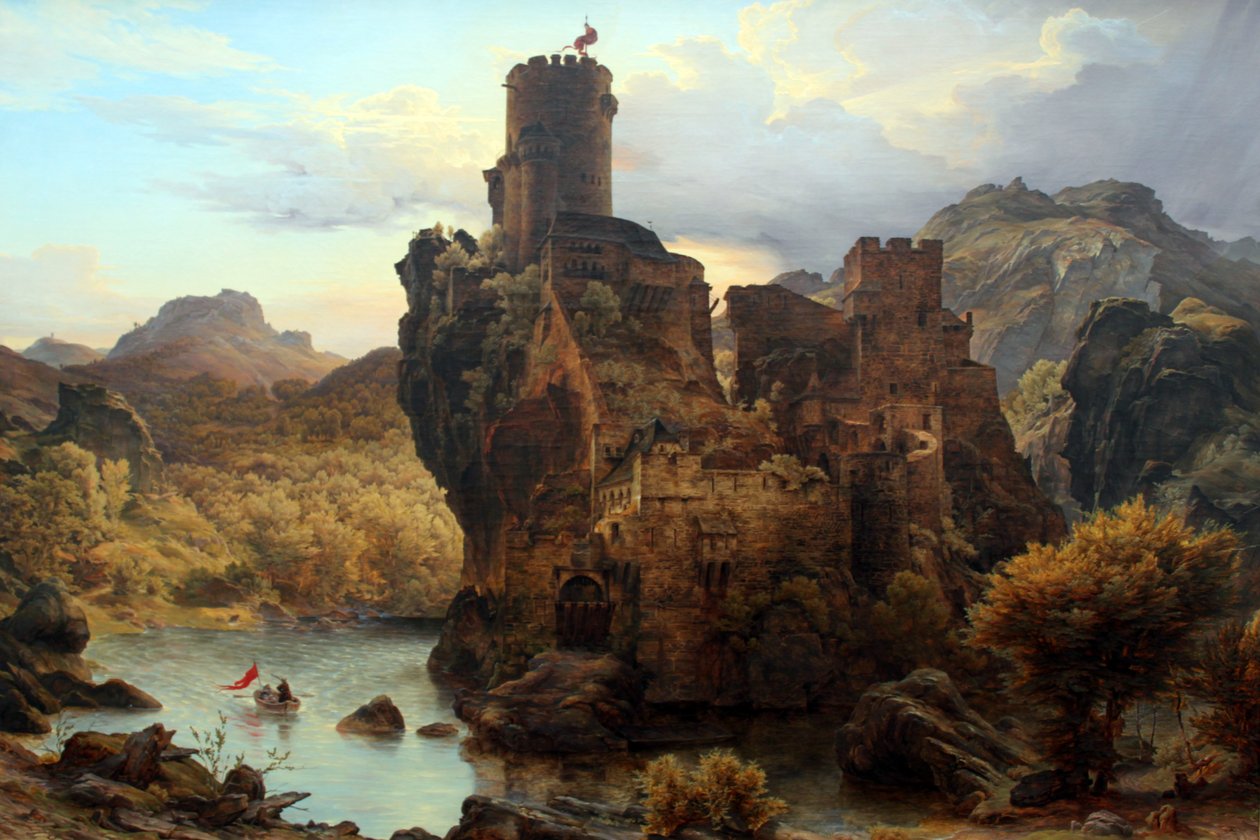 Zamek rycerski - zamek skalny autorstwa Carl Friedrich Lessing